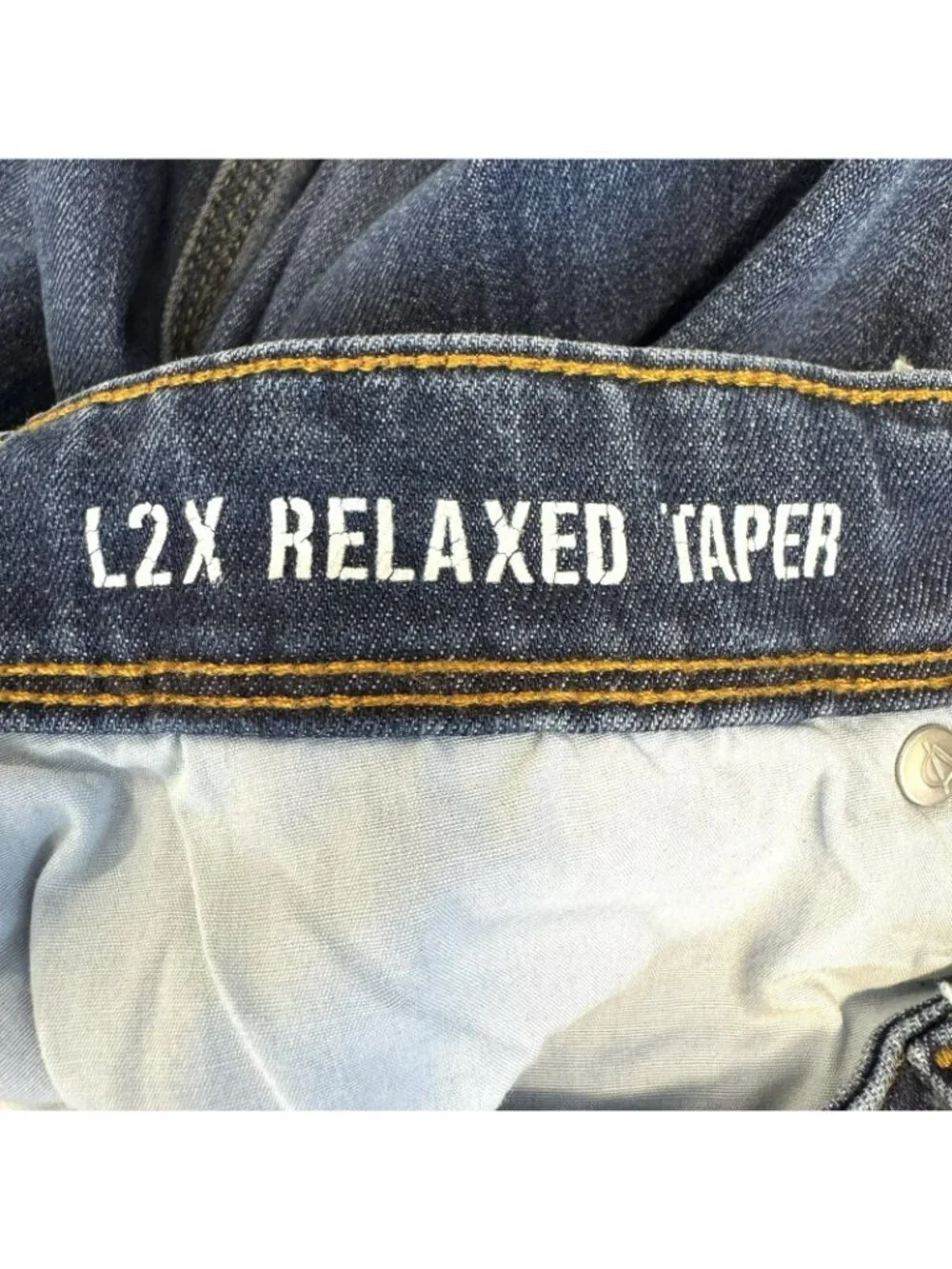 DU/ER Duer Jeans L2X Relaxed Taper Blue Denim Mens Size 34x33